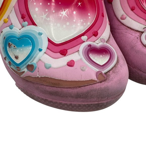 Girls Crocs Heart Design Slip-On Clogs With Strap Pink Size 12 Light Up - Picture 2 of 7